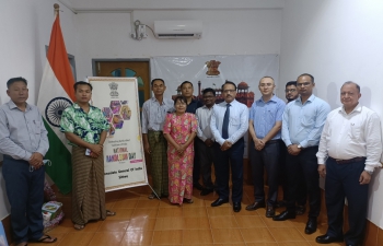 CGI Sittwe organized 8th National Handloom Day in which M/s Shwe Kyar exhibited their handloom products made with Indian Cotton Yarn